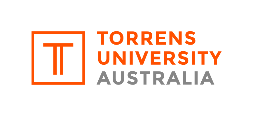 TORRENS UNIVERSITY AUSTRALIA PRIMARY LOGO ORANGE GREY RGB